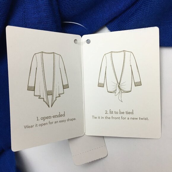 NEW Chico's Blue Cardigan Sweater Lightweight Open Front or Ties size Large - Picture 4 of 10